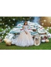 Long Sleeves White Lace Champagne Tulle Elegant Flower Girl Dress